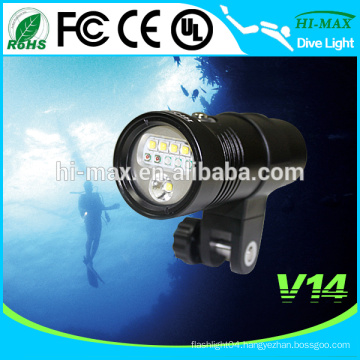 Hi-max V14 Scuba led wide angle diving video light torch